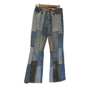 Carolina Blues Patchwork Denim Jeans Size 6 - Vintage Y2K Boho Flare